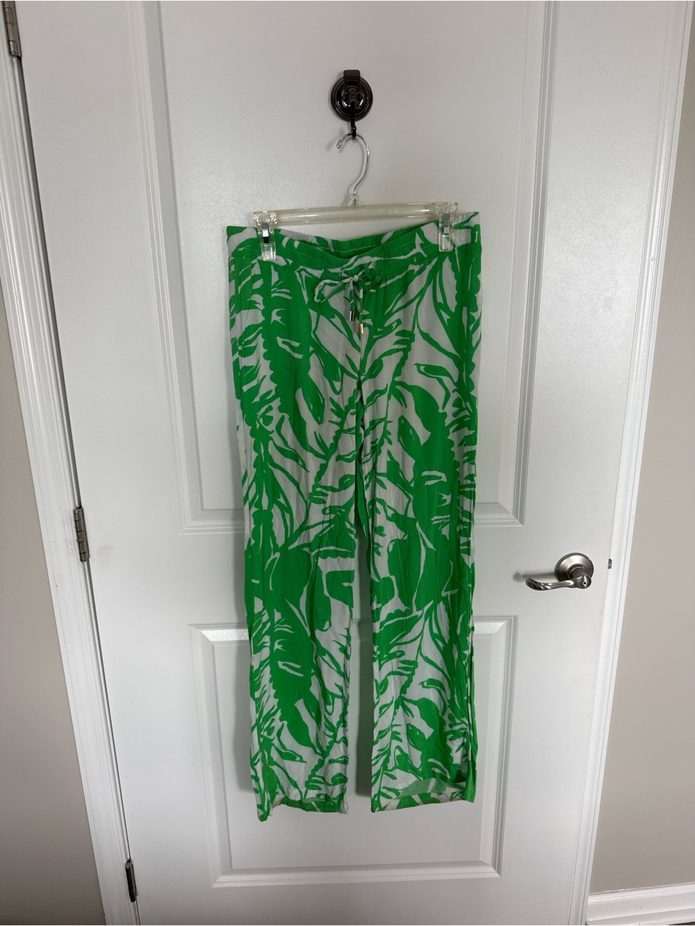 Lilly Pulitzer for Target Green & White Tropical Print Pants-Sm